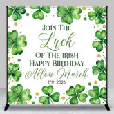 Lofaris St Patrick Green Clover Custom Name Birthday Backdrop